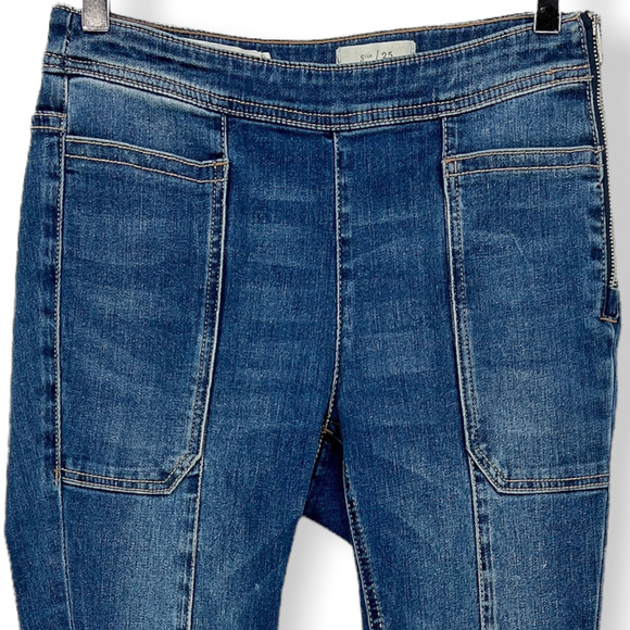 Anthropologie Pilcro Jeans Womens 25 Utility High Rise Cropped Boot Cut Denim - Picture 3 of 15